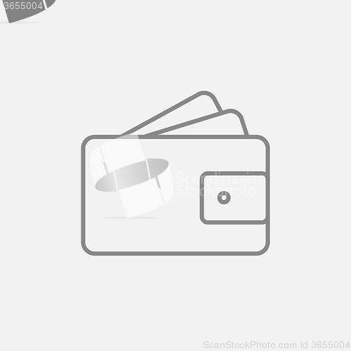 Image of Wallet with money line icon.