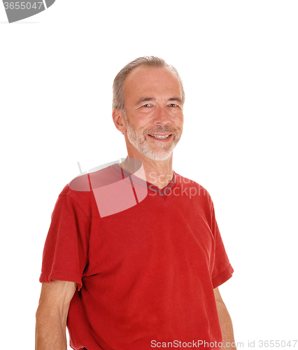 Image of Closeup of smiling middle age man.