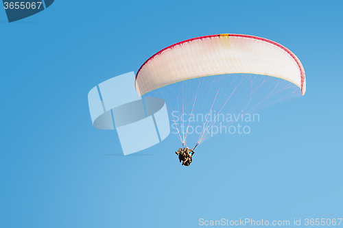 Image of Adrenaline impressions and freedom emotions paragliding extremal