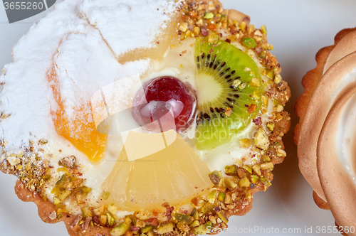 Image of sweet cakes with fruits