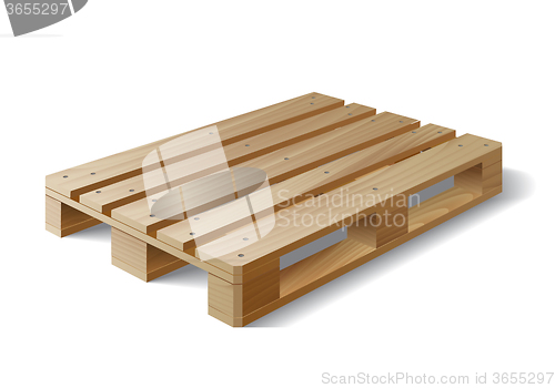 Image of Wooden pallet. Isolated on white. 