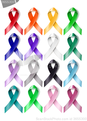 Image of Colorful awareness ribbons 