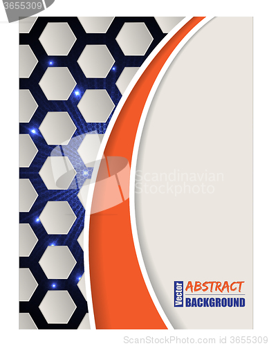 Image of Bursting hexagon brochure with orange wave
