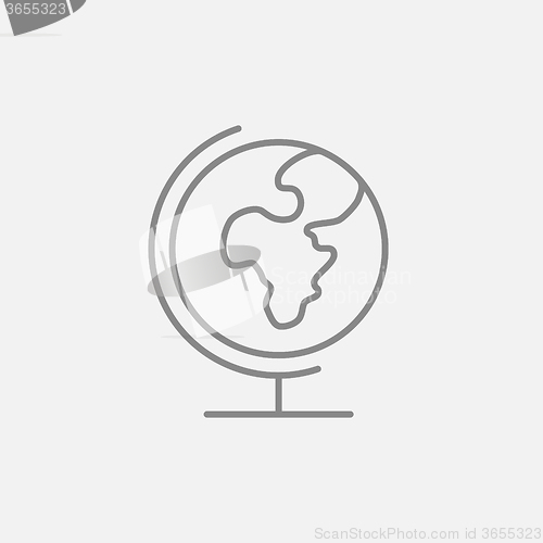 Image of World globe on stand line icon.