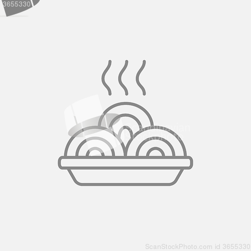 Image of Hot meal in plate line icon.