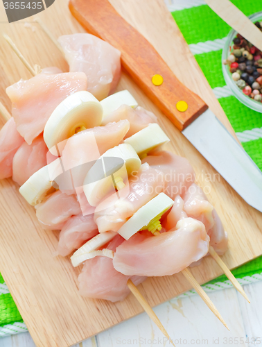 Image of raw chicken kebab