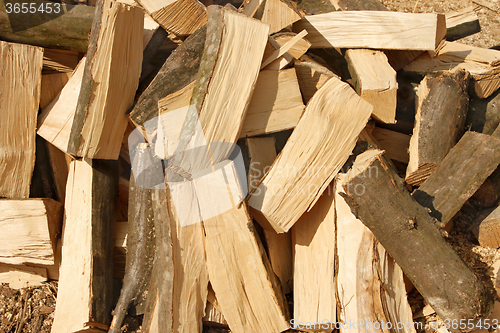 Image of Big pile of firewood hornbeam
