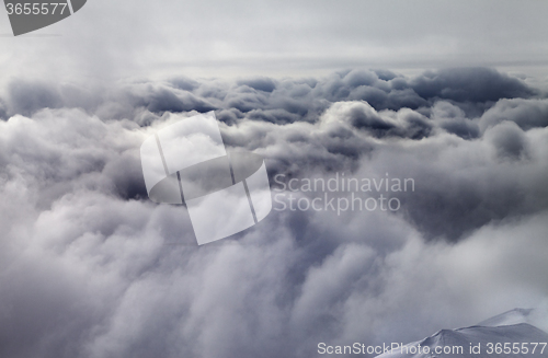 Image of Top of off-piste slope before storm