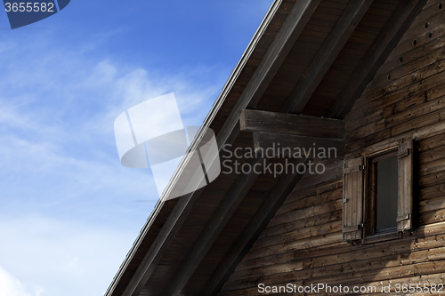 Image of Roof of old wooden hotel