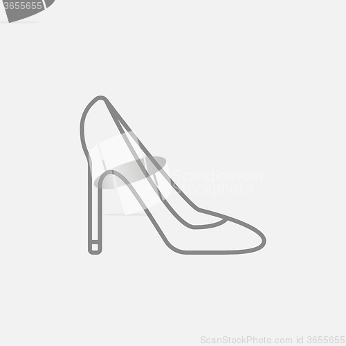 Image of Heel shoe line icon.