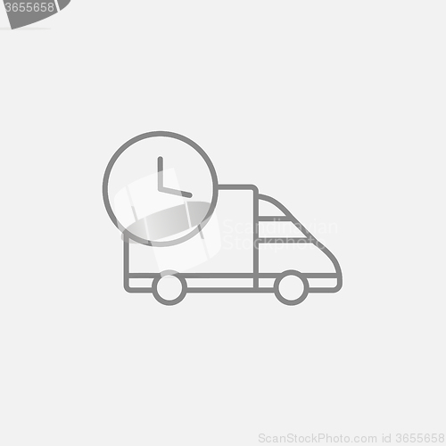 Image of Delivery truck line icon.