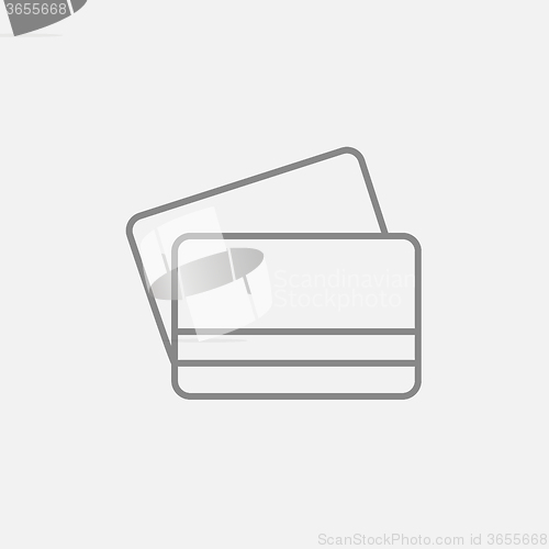 Image of Credit cards line icon.