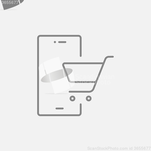 Image of Online shopping line icon.