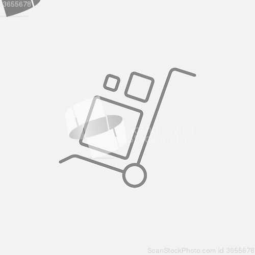 Image of Shopping handling trolley line icon.