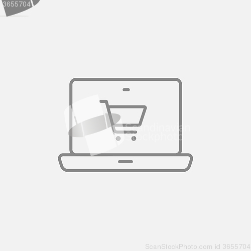 Image of Online shopping line icon.