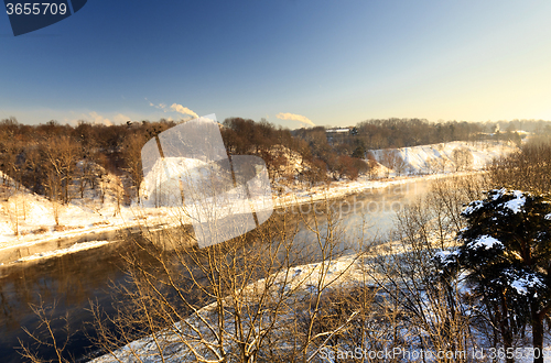 Image of winter river , Belarus
