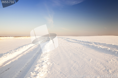 Image of winter road .  track.