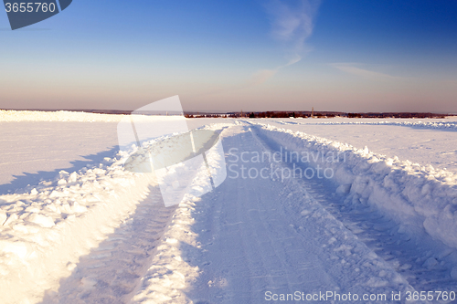 Image of winter road .  track.