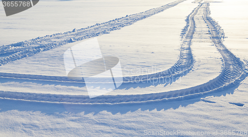 Image of winter road   with snow