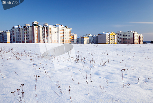 Image of new  building  winter 