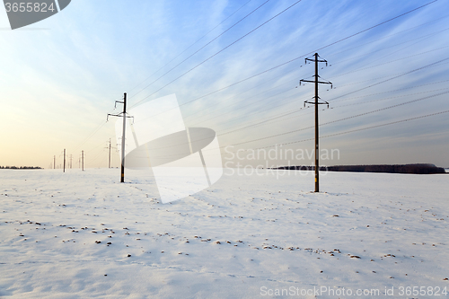 Image of winter field  , sunset