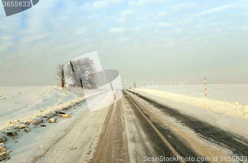 Image of winter road with snow