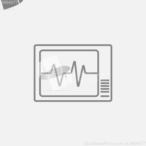 Image of Heart monitor line icon.