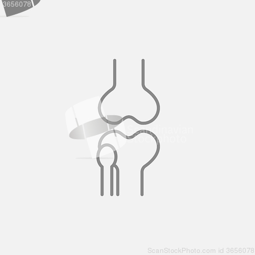 Image of Knee joint line icon.