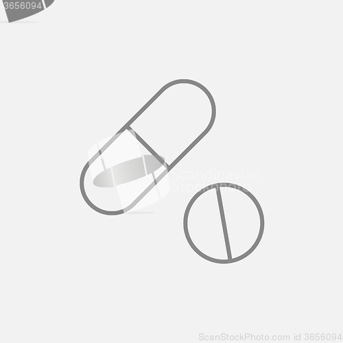 Image of Pills line icon.