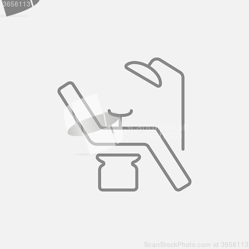 Image of Dental chair line icon.