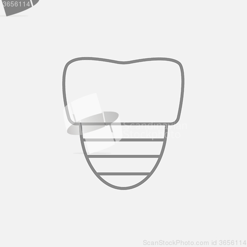 Image of Tooth implant line icon.