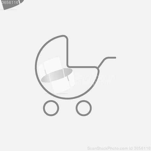 Image of Baby stroller line icon.