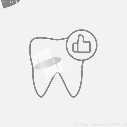 Image of Healthy tooth line icon.