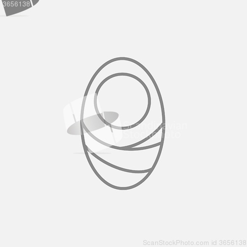 Image of Infant wrapped in swaddling clothes line icon.