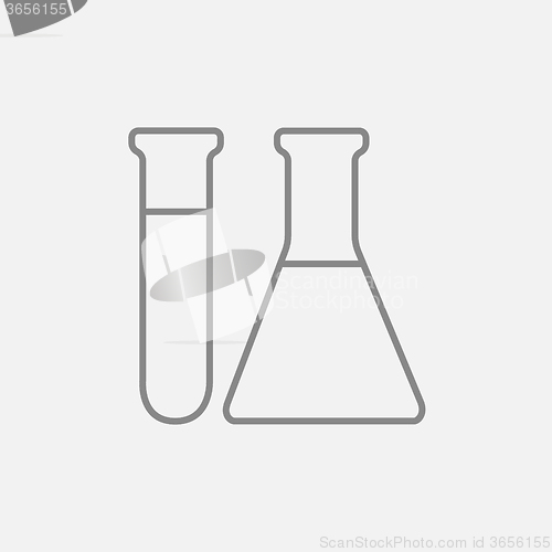 Image of Test tubes line icon.