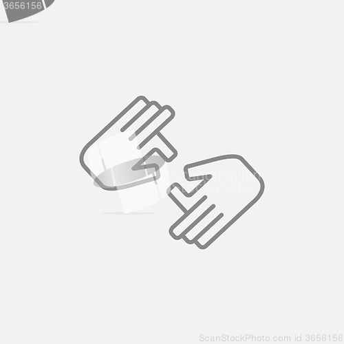 Image of Finger language line icon.