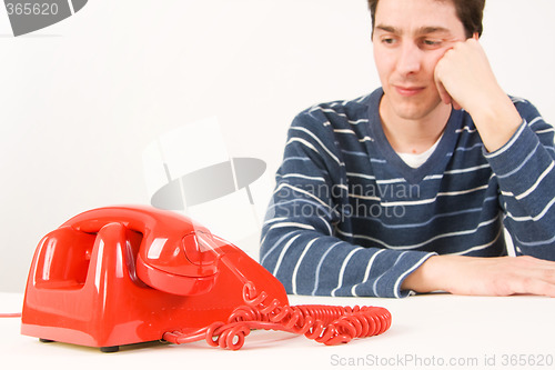 Image of man waiting for a call