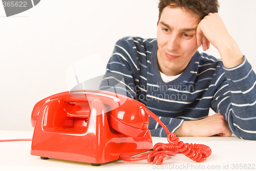 Image of man waiting for a call