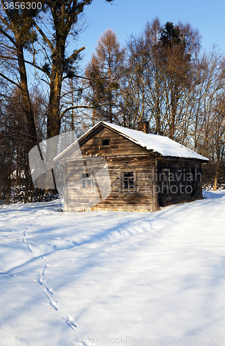 Image of farmhouse . countryside. winter