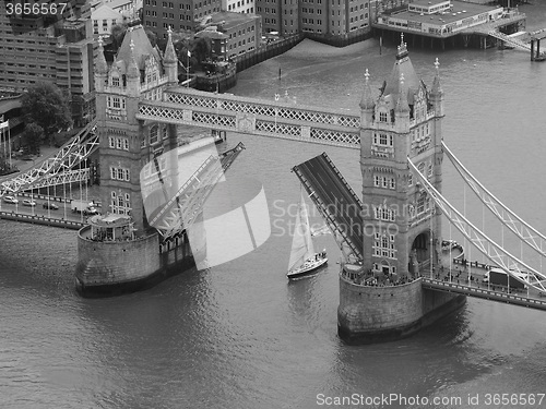 Image of Black and white Aerial view of London