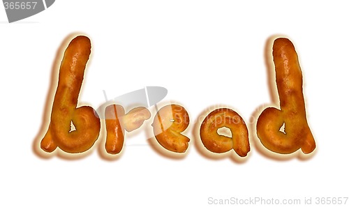 Image of BREAD text baked letters