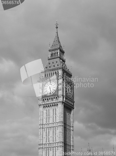 Image of Black and white Houses of Parliament in London