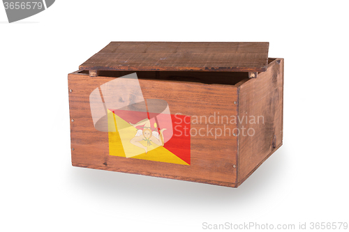 Image of Wooden crate isolated on a white background