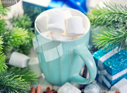 Image of Hot drink with marshmallows