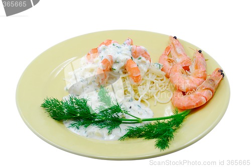 Image of Spaghetti and shrimps