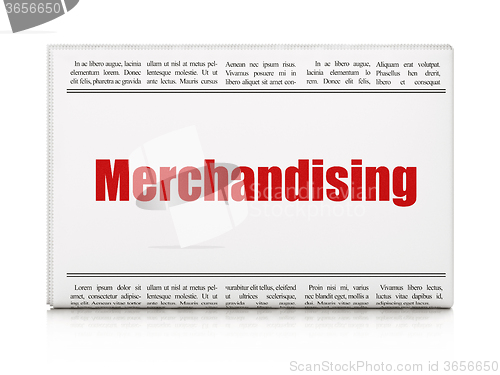 Image of Advertising concept: newspaper headline Merchandising