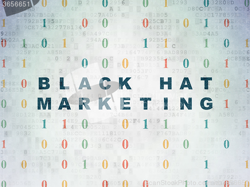 Image of Finance concept: Black Hat Marketing on Digital Paper background