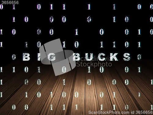 Image of Finance concept: Big bucks in grunge dark room