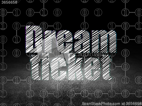 Image of Business concept: Dream Ticket in grunge dark room