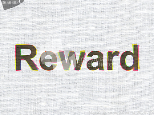 Image of Finance concept: Reward on fabric texture background